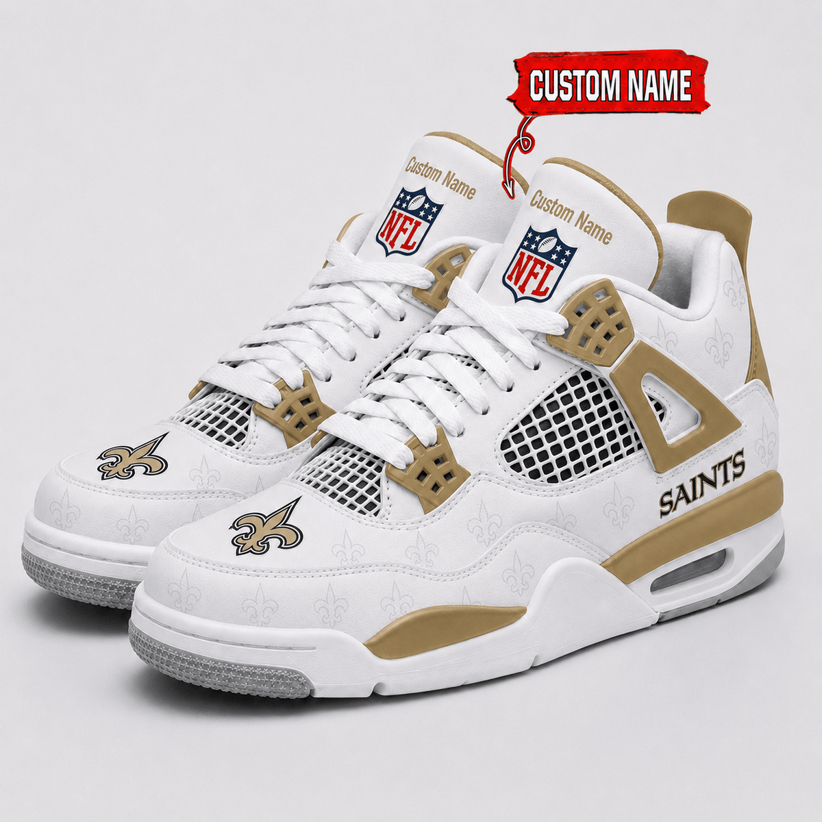 New Orleans Saints Personalized AJ4 Sneaker VA356
