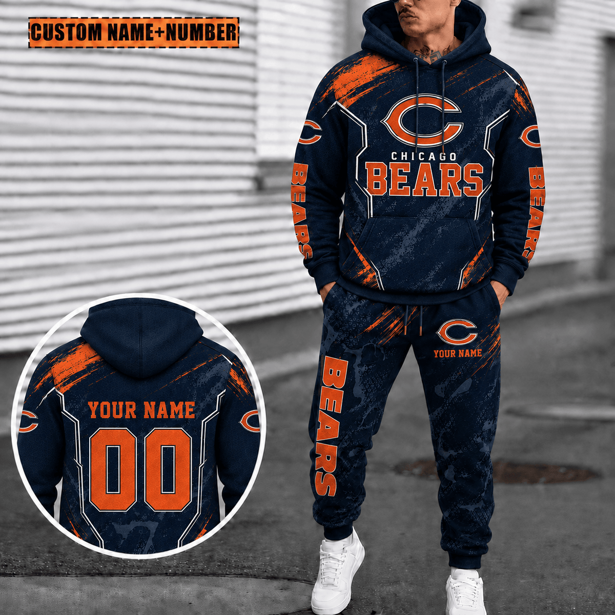 Chicago Bears Personalized Combo Hoodie And Sweatpants Gift For Fan VAN3127