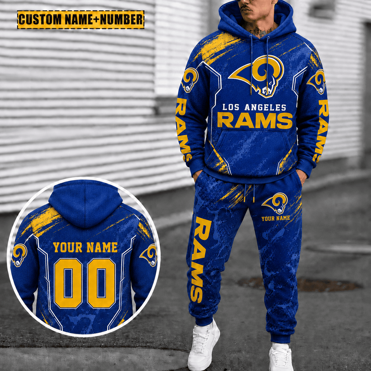Los Angeles Rams Personalized Combo Hoodie And Sweatpants Gift For Fan VAN3133