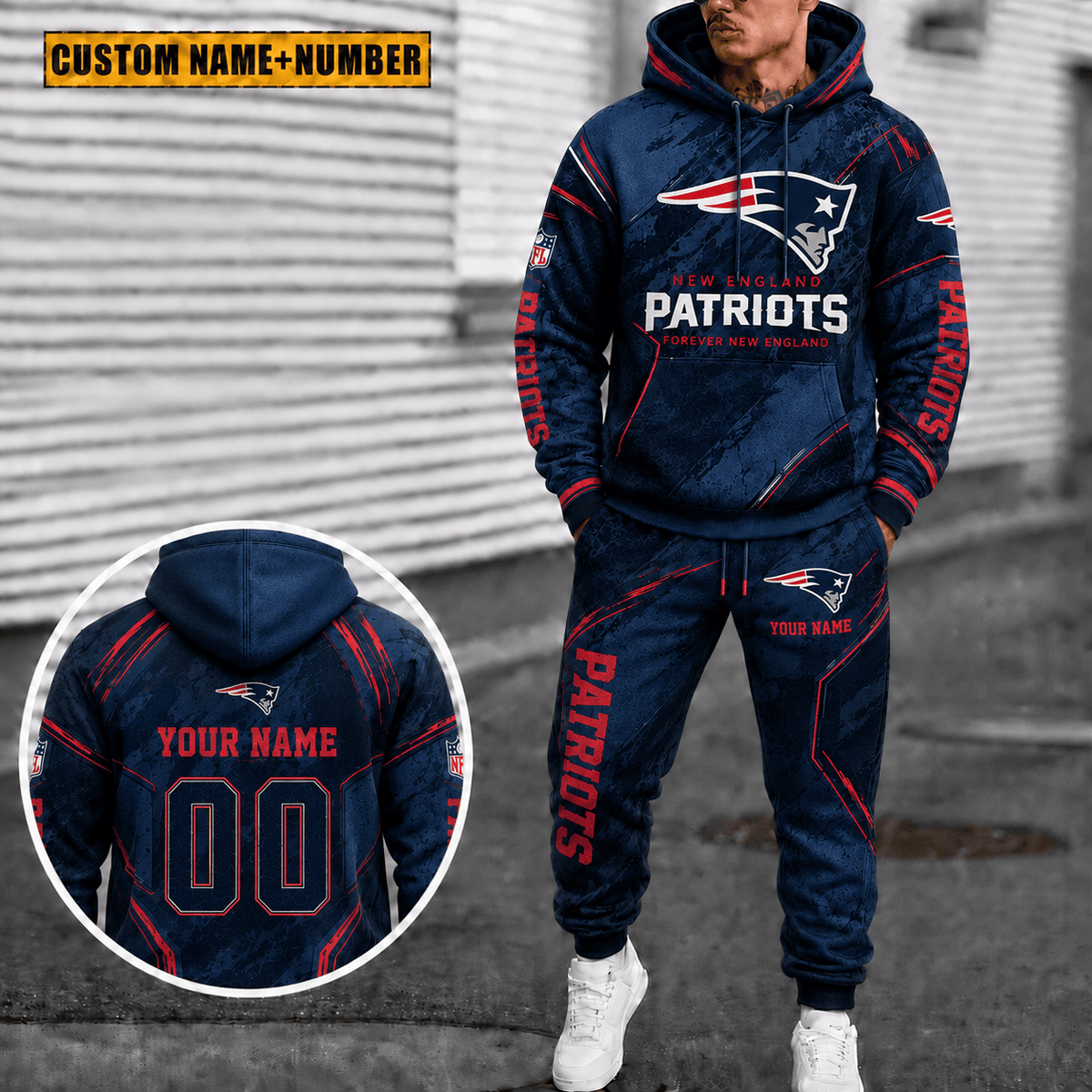 New England Patriots Personalized Combo Hoodie And Sweatpants Gift For Fan VAN40023