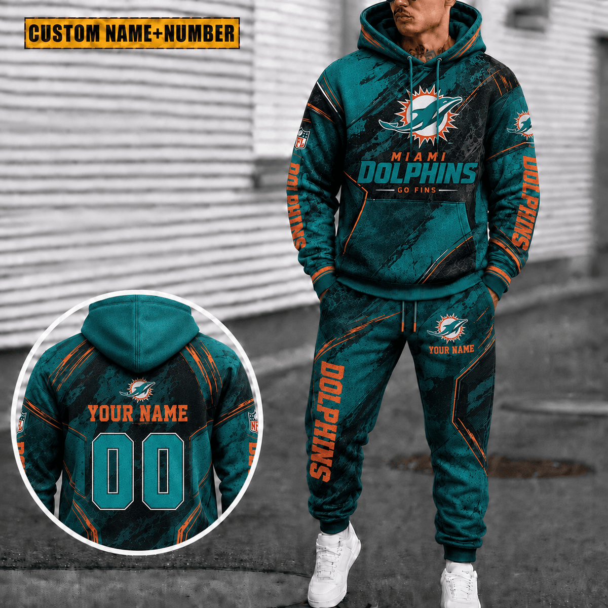 Miami Dolphins Patriots Personalized Combo Hoodie And Sweatpants Gift For Fan VAN40025