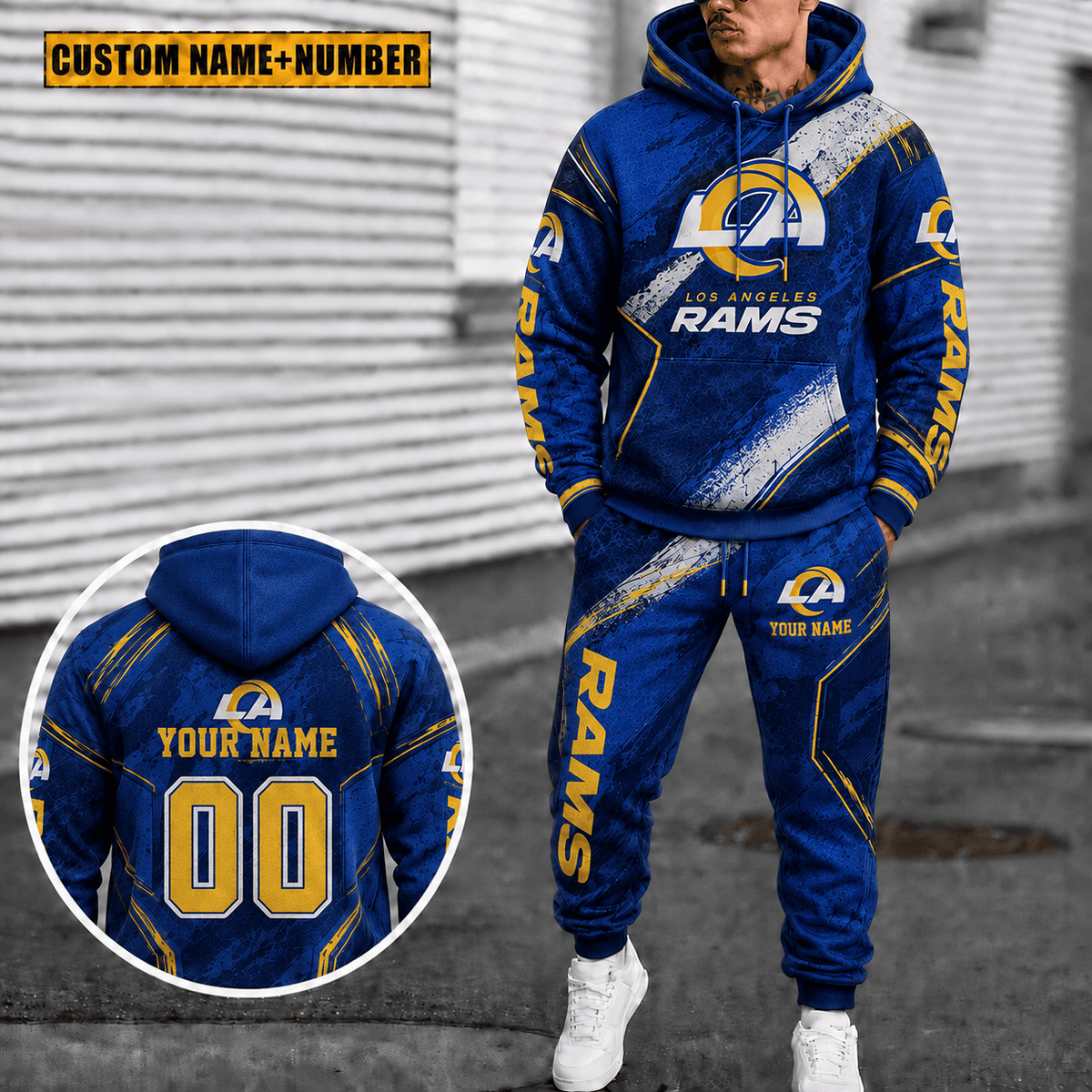 Los Angeles Rams Personalized Combo Hoodie And Sweatpants Gift For Fan VAN40039