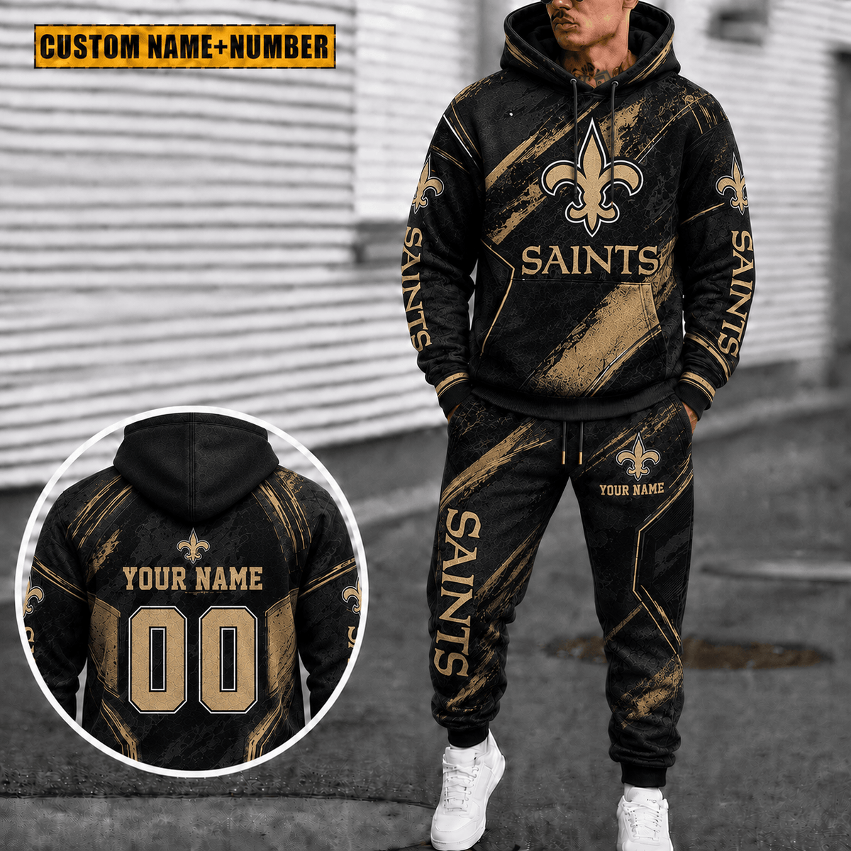 New Orleans Saints Personalized Combo Hoodie And Sweatpants Gift For Fan VAN40044
