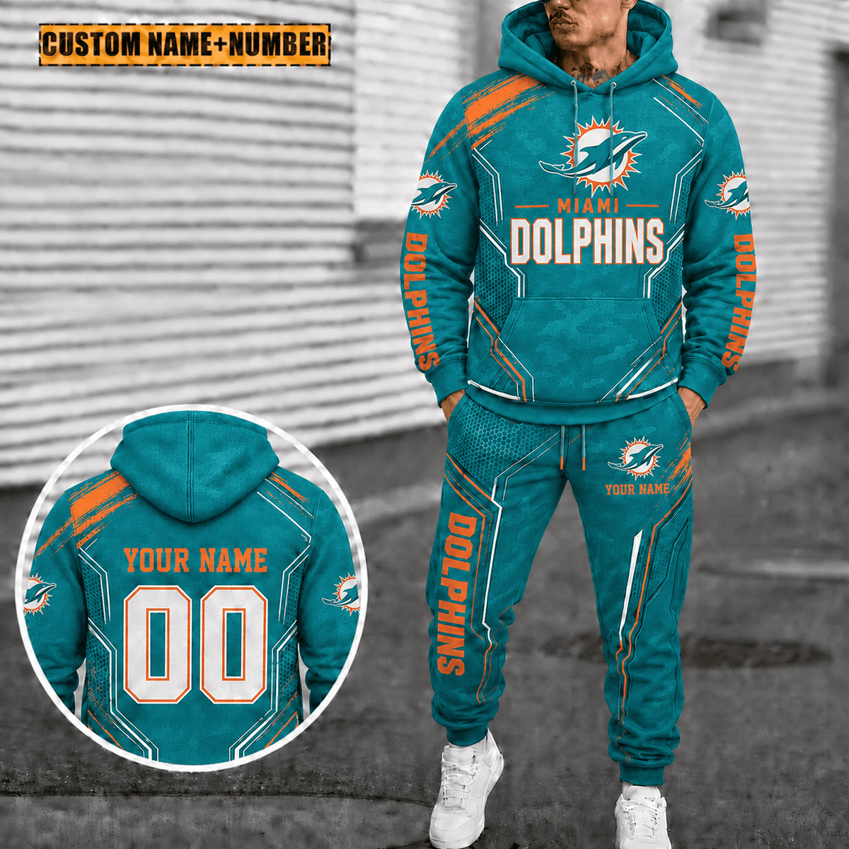 Miami Dolphins Personalized Combo Hoodie And Sweatpants Gift For Fan VAN5007