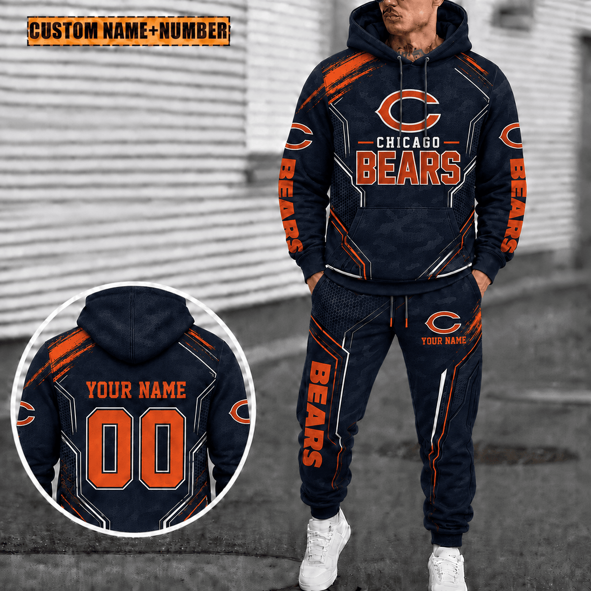 Chicago Bears Personalized Combo Hoodie And Sweatpants Gift For Fan VAN5017
