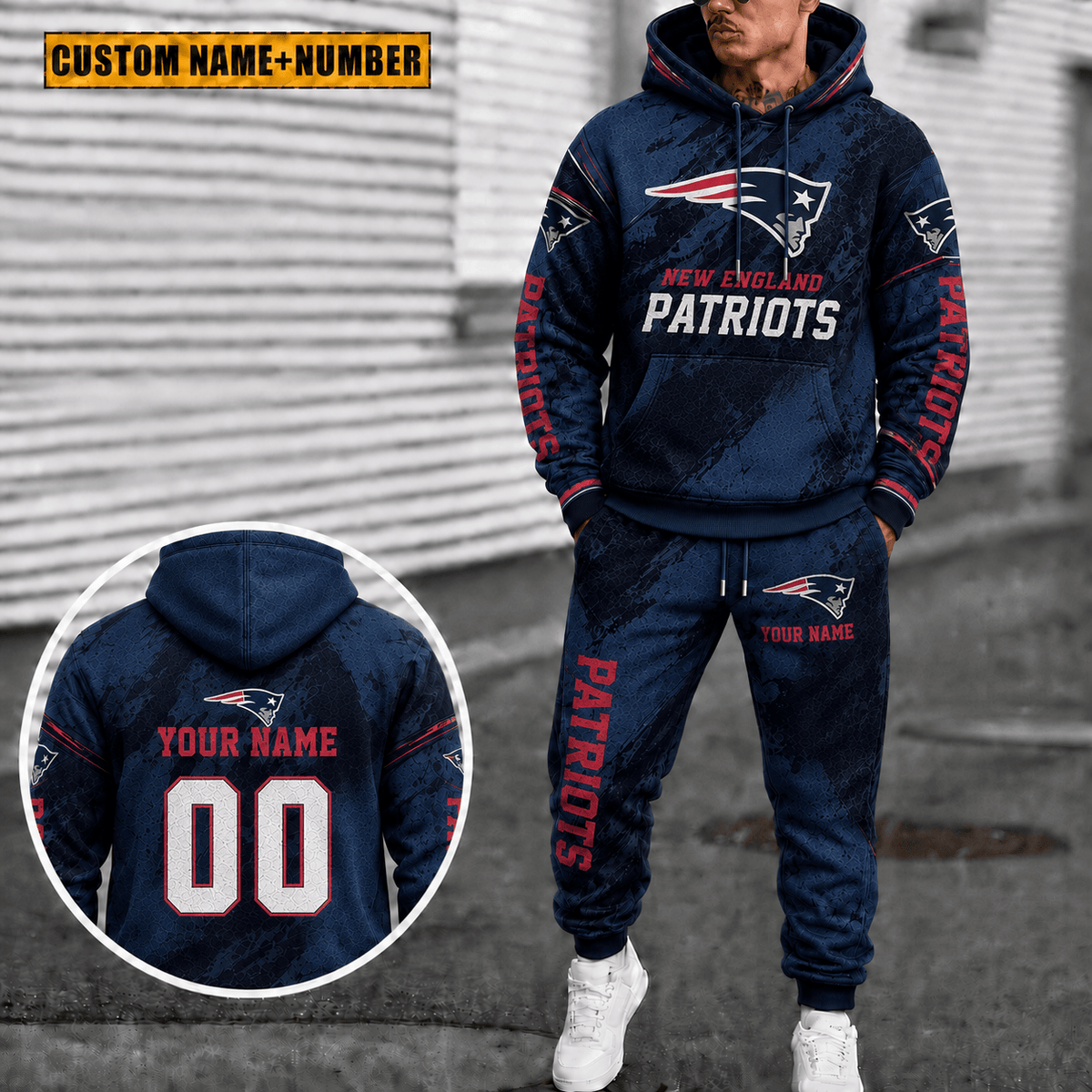 New England Patriots Personalized Combo Hoodie And Sweatpants Gift For Fan VAN6123