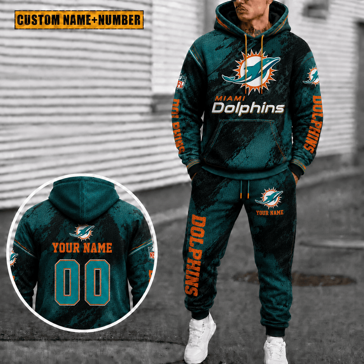 Miami Dolphins Personalized Combo Hoodie And Sweatpants Gift For Fan VAN6126