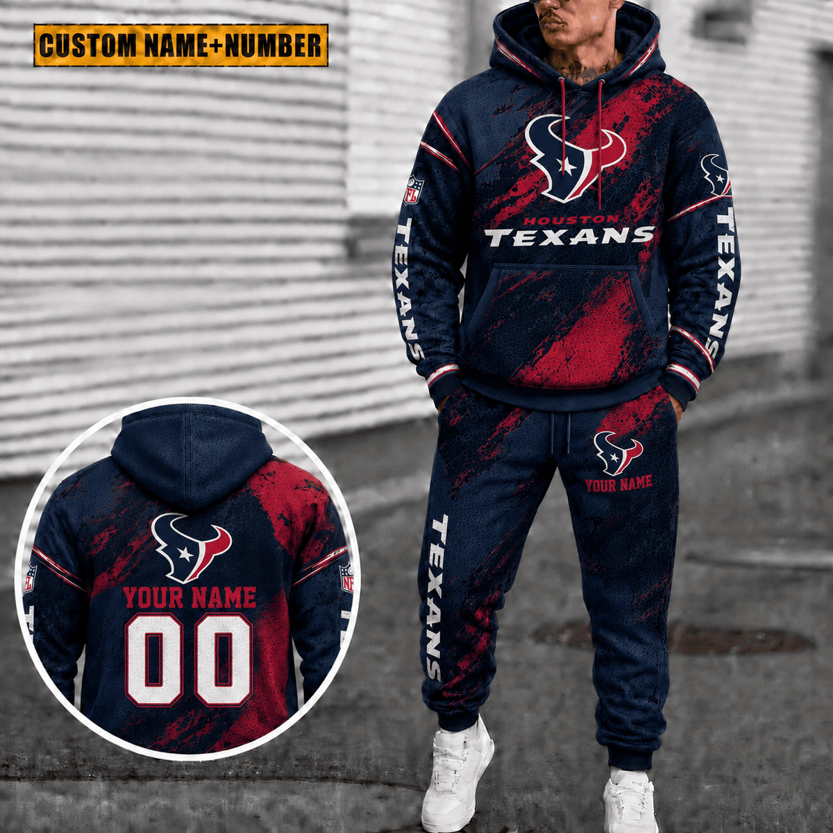 Houston Texans Personalized Combo Hoodie And Sweatpants Gift For Fan VAN6132