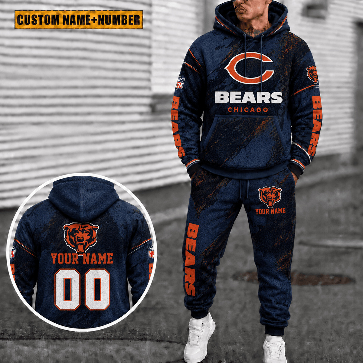 Chicago Bears Personalized Combo Hoodie And Sweatpants Gift For Fan VAN6137