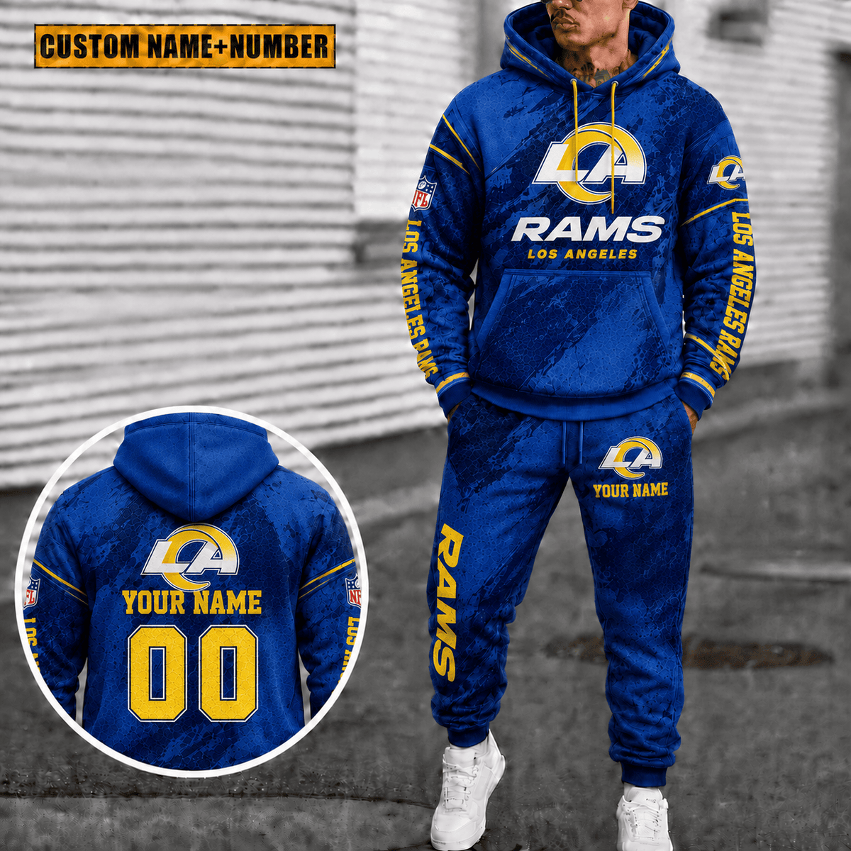 Los Angeles Rams Personalized Combo Hoodie And Sweatpants Gift For Fan VAN6144