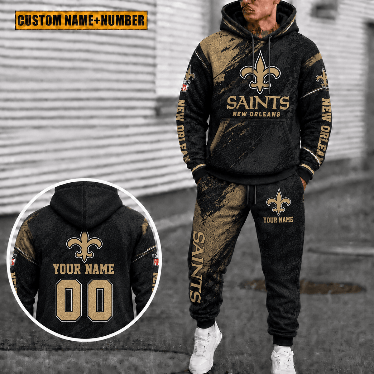 New Orleans Saints Personalized Combo Hoodie And Sweatpants Gift For Fan VAN6140