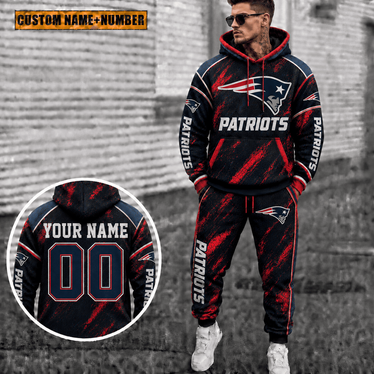 New England Patriots Personalized Combo Hoodie And Sweatpants Gift For Fan VAN8215