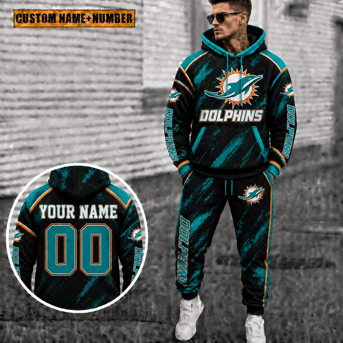 Miami Dolphins Personalized Combo Hoodie And Sweatpants Gift For Fan VAN8217
