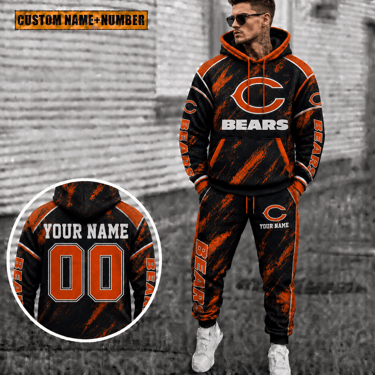 Chicago Bears Personalized Combo Hoodie And Sweatpants Gift For Fan VAN8230