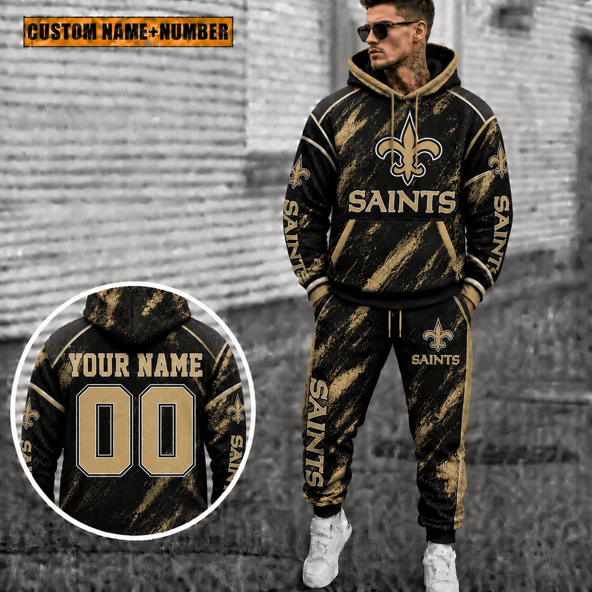 New Orleans Saints Personalized Combo Hoodie And Sweatpants Gift For Fan VAN8246