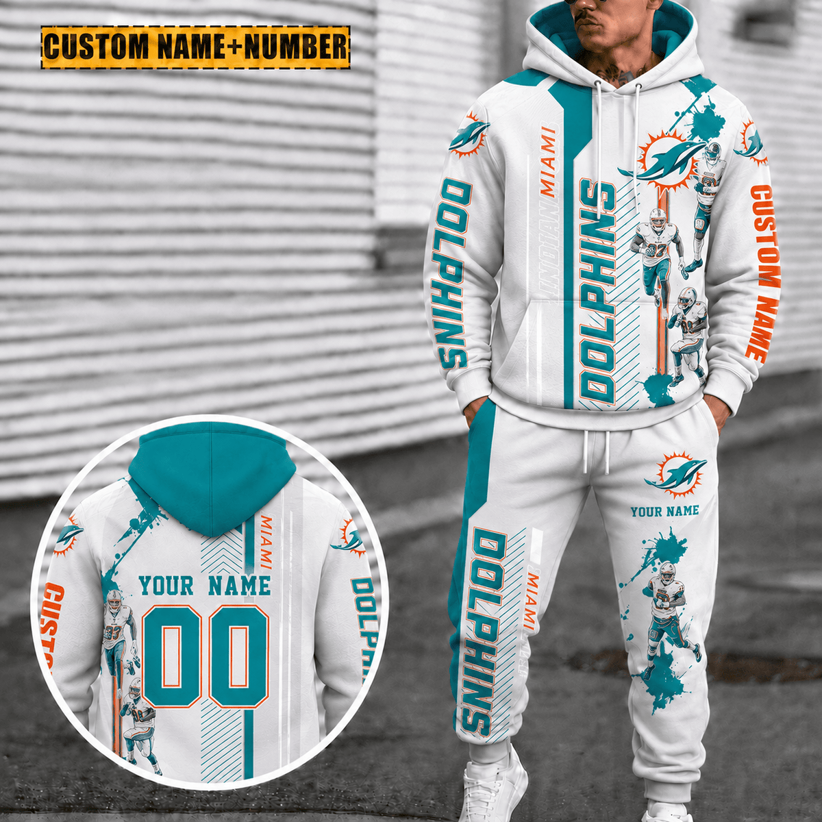 Miami Dolphins Personalized Combo Hoodie And Sweatpants Gift For Fan VAN91105
