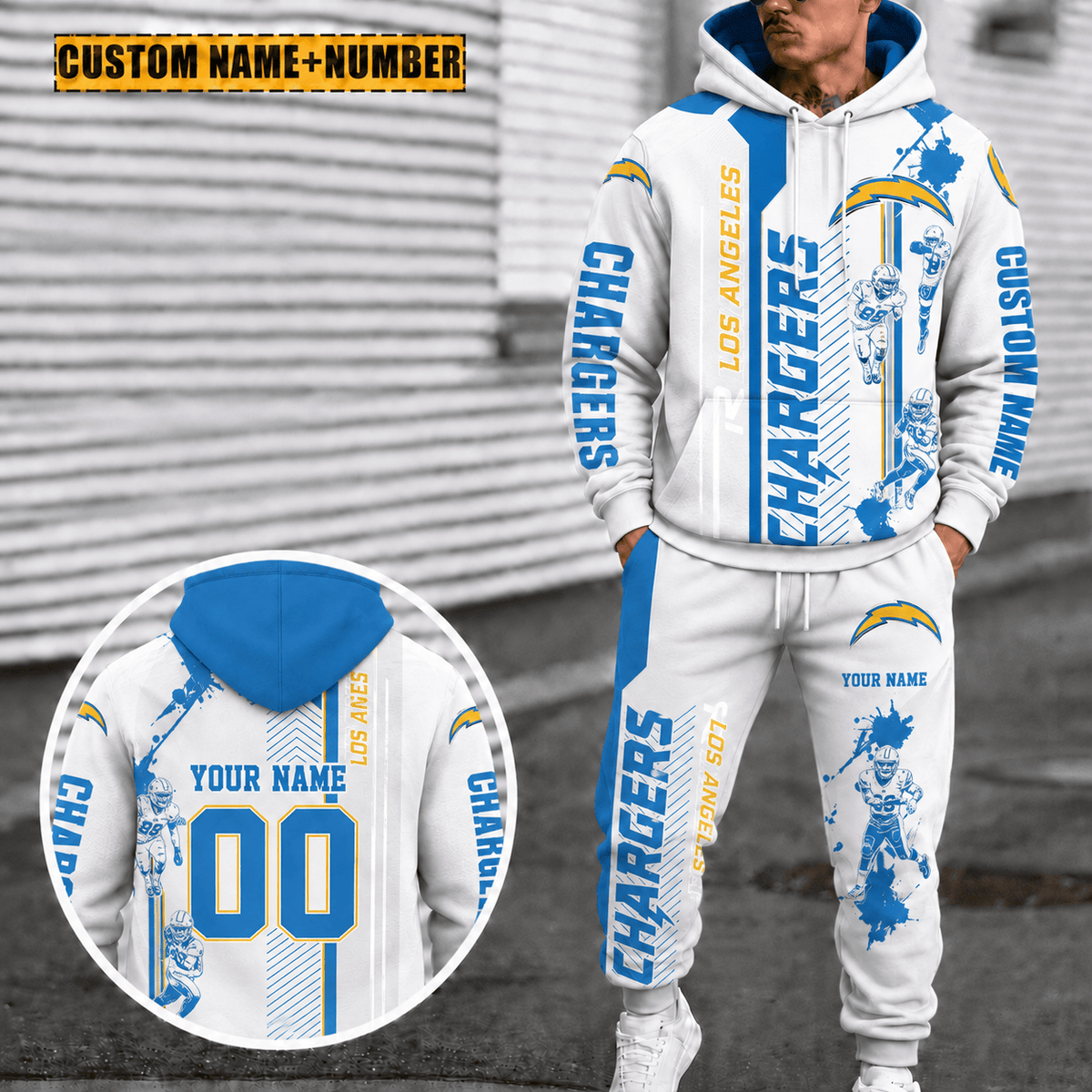 Los Angeles Chargers Personalized Combo Hoodie And Sweatpants Gift For Fan VAN91112