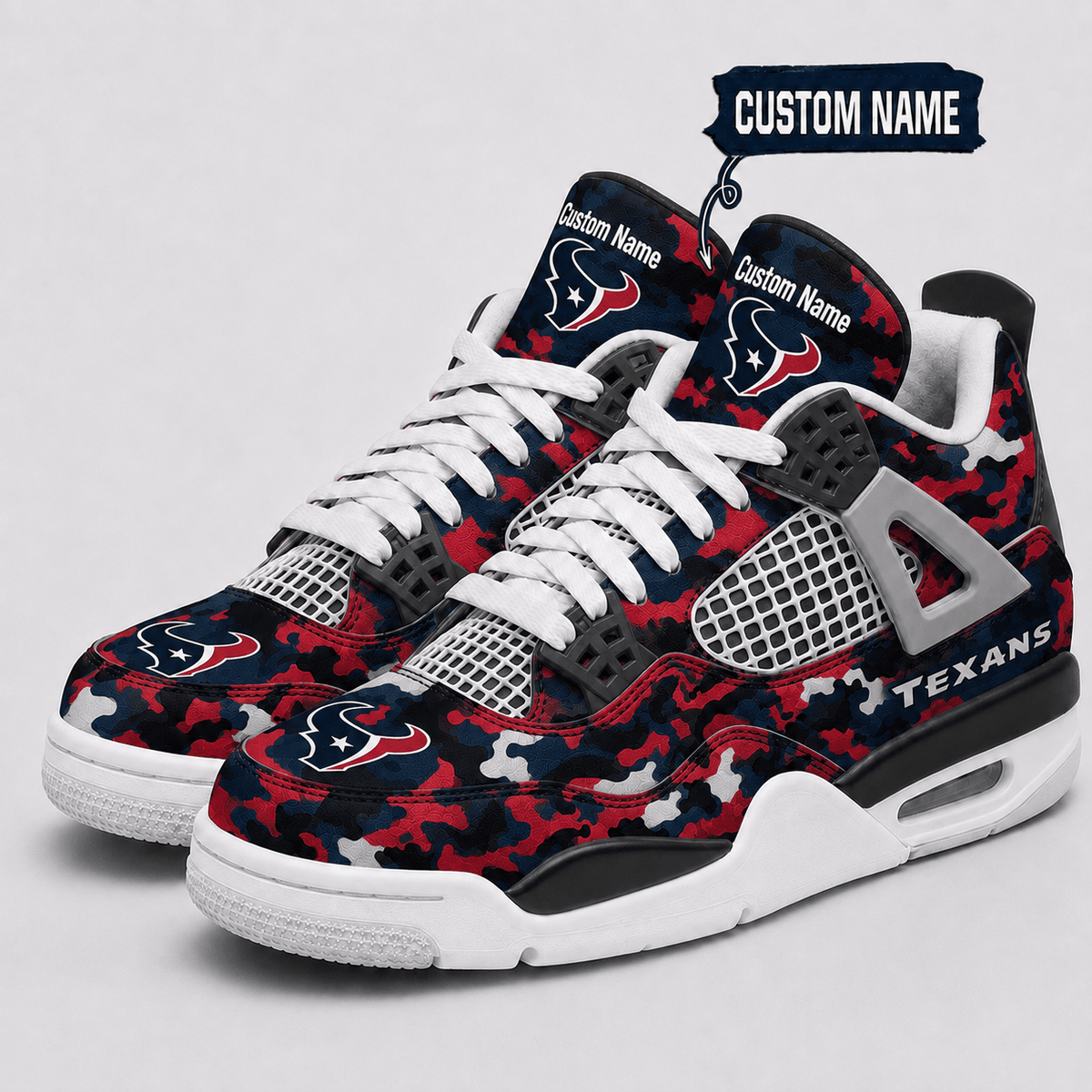 Houston Texans Personalized AJ4 Sneaker VAN12111