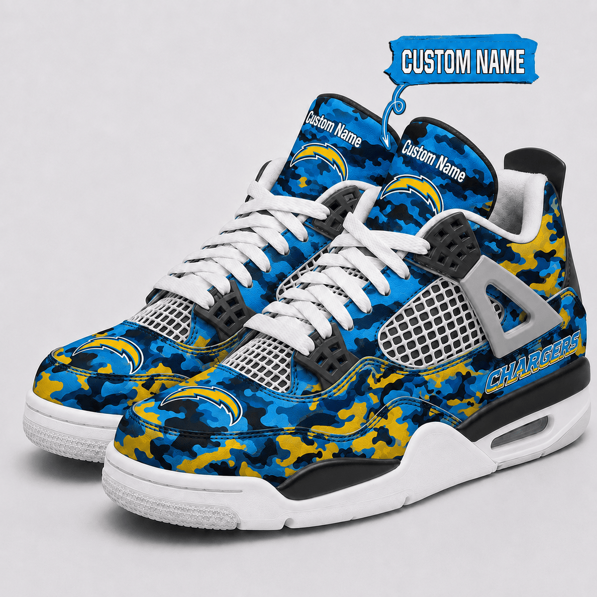 Los Angeles Chargers Personalized AJ4 Sneaker VAN12113