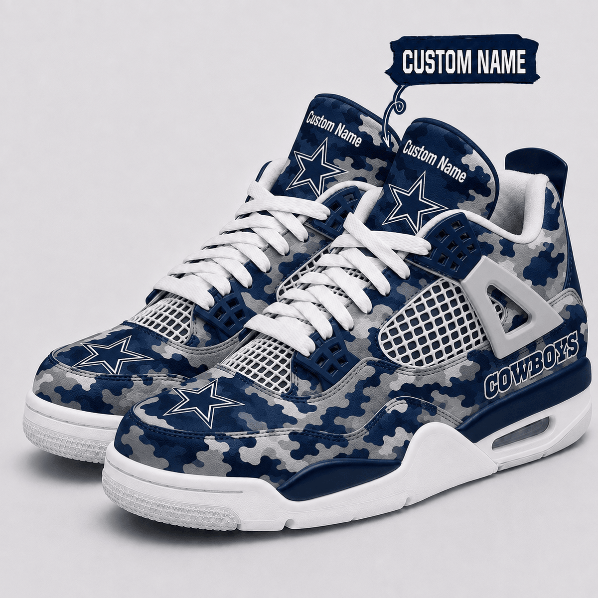 Dallas Cowboys Personalized AJ4 Sneaker VAN12117