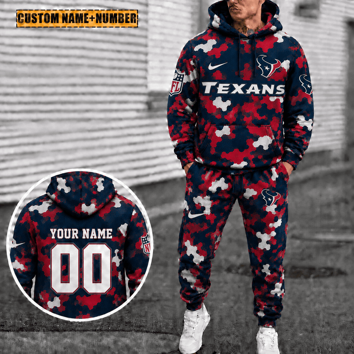 Houston Texans Personalized Combo Hoodie And Sweatpants Gift For Fan VAN4062