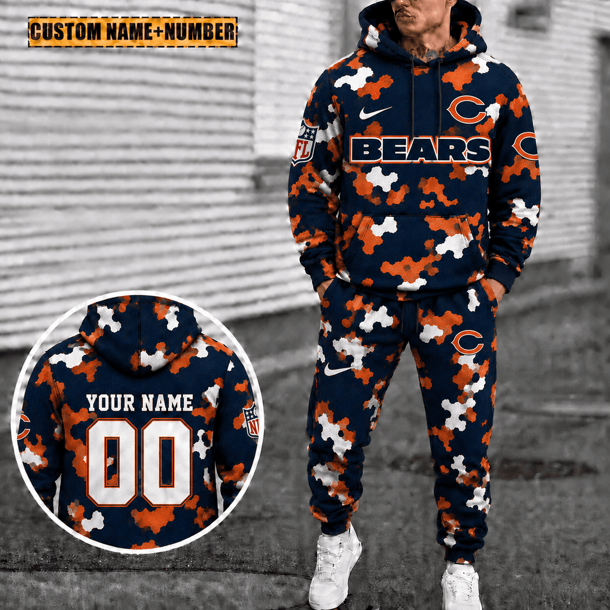 Chicago Bears Personalized Combo Hoodie And Sweatpants Gift For Fan VAN4066
