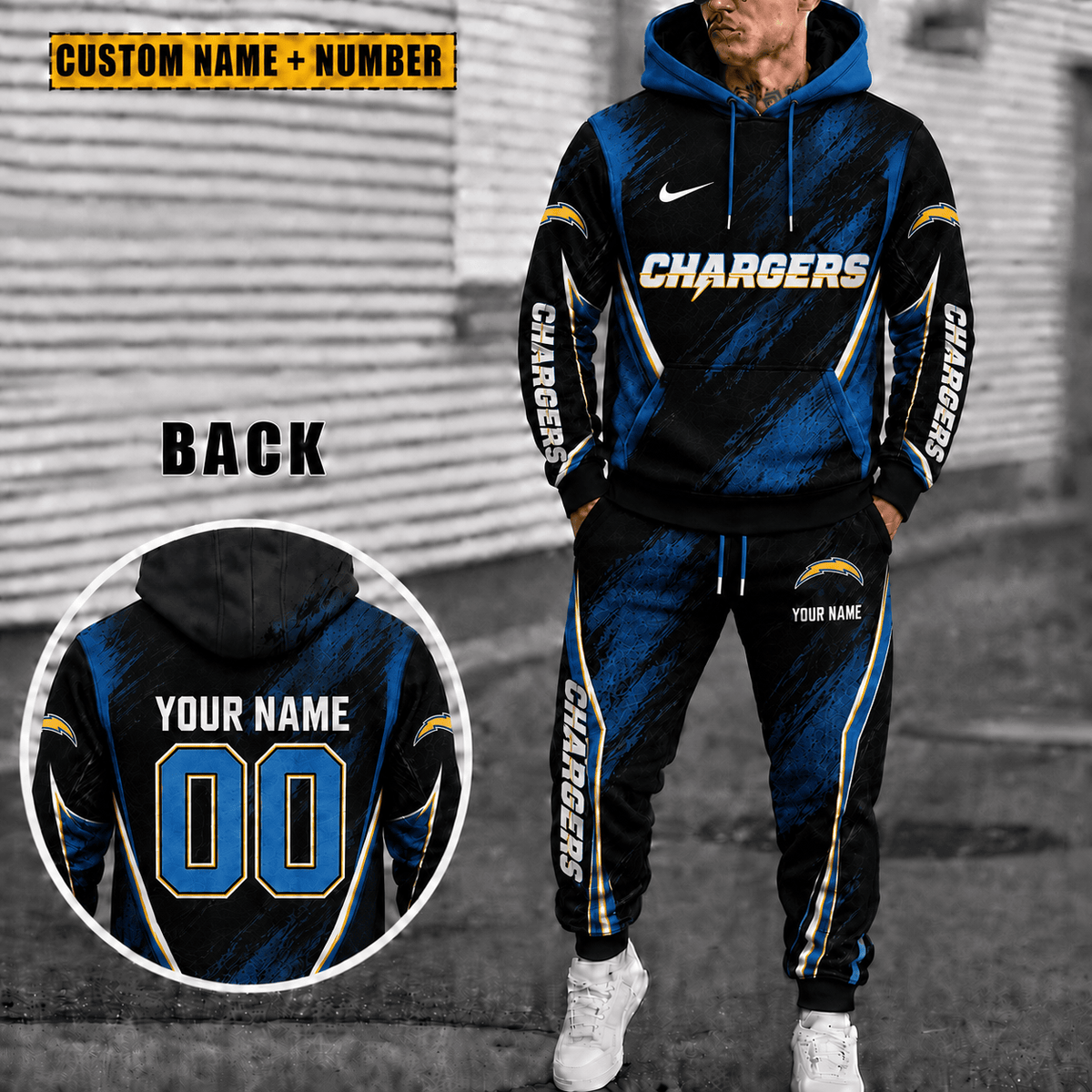 Los Angeles Chargers Personalized Combo Hoodie And Sweatpants Gift For Fan VAN6626