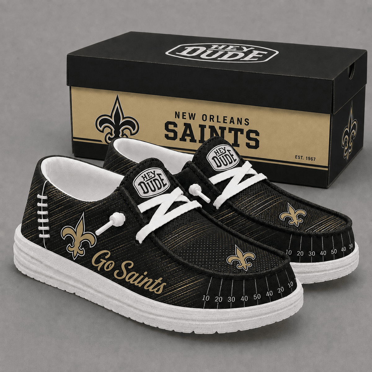 New Orleans Saints | Premium NFL Football Field Fan Loafer Shoes - VA33107