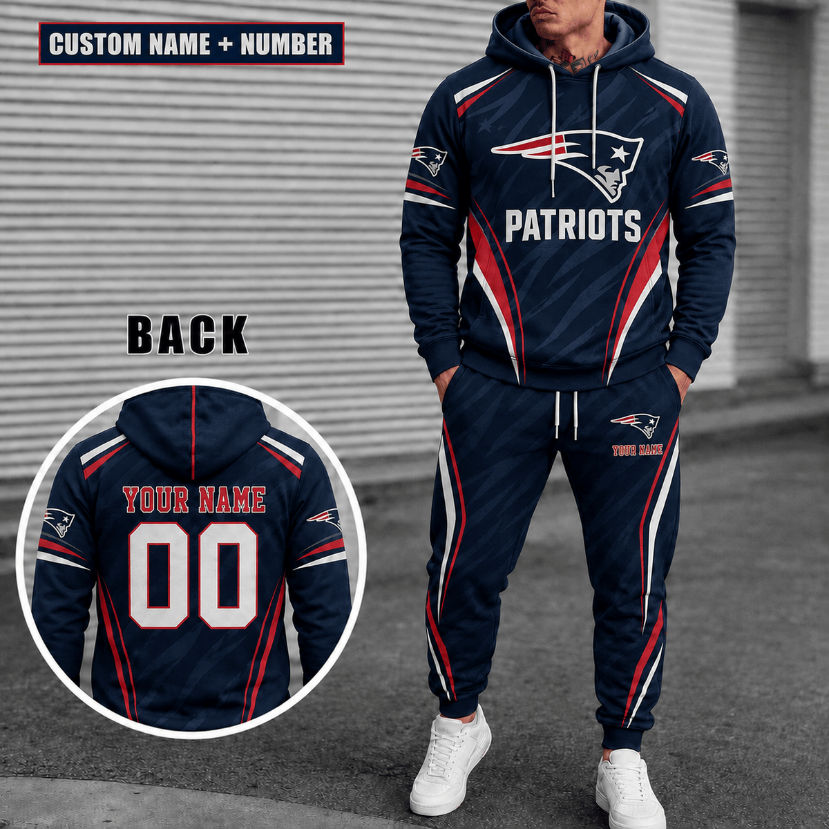 New England Patriots Personalized Combo Hoodie And Sweatpants Gift For Fan VAN55215