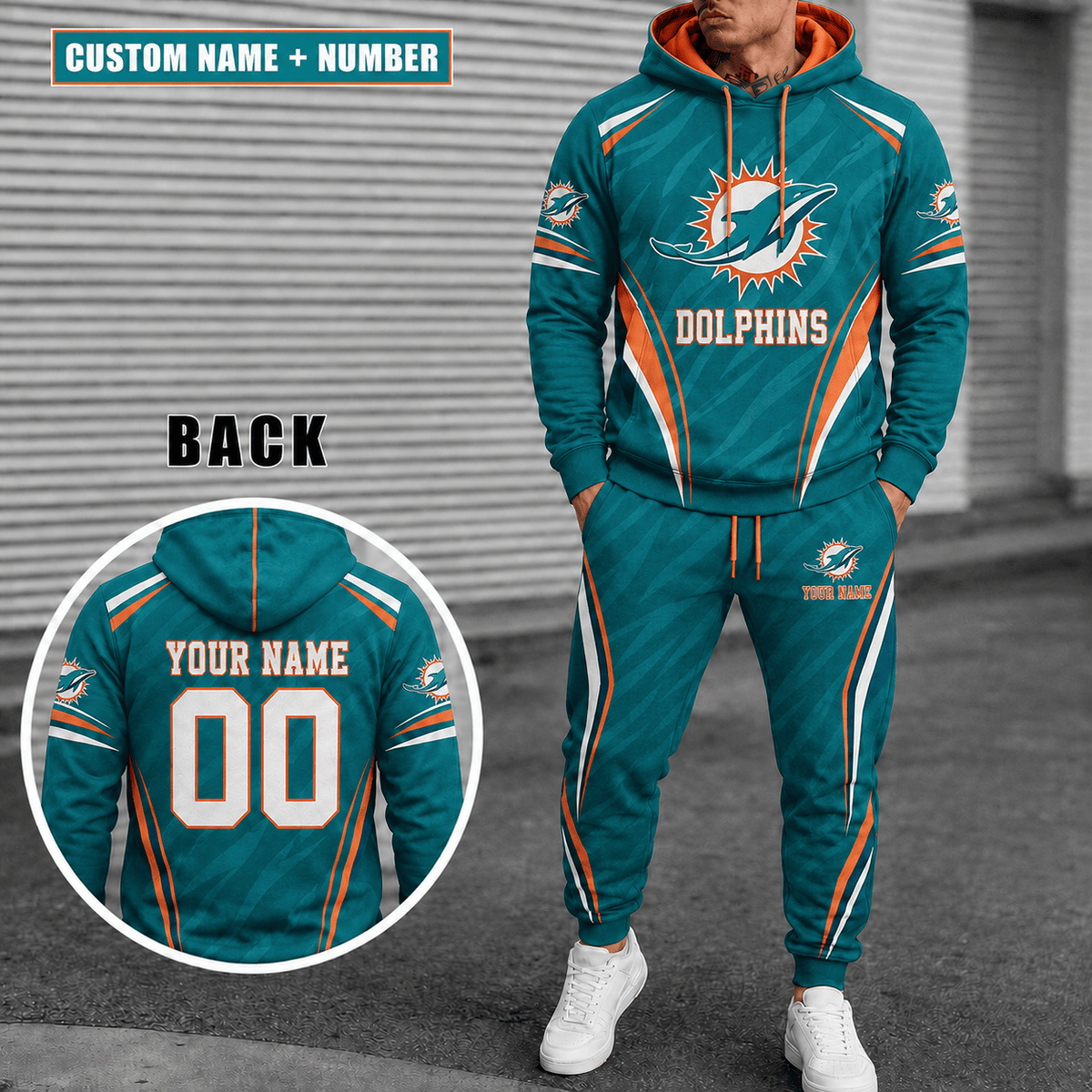 Miami Dolphins Personalized Combo Hoodie And Sweatpants Gift For Fan VAN55218