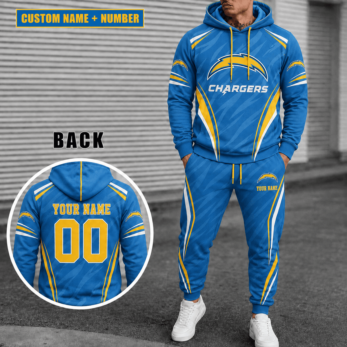 Los Angeles Chargers Personalized Combo Hoodie And Sweatpants Gift For Fan VAN55225