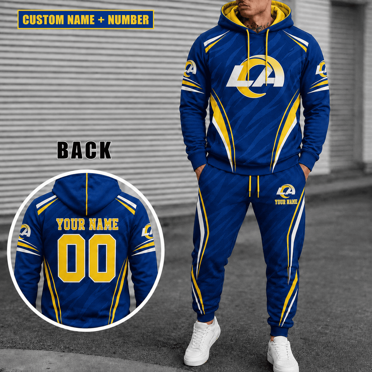 Los Angeles Rams Personalized Combo Hoodie And Sweatpants Gift For Fan VAN55233