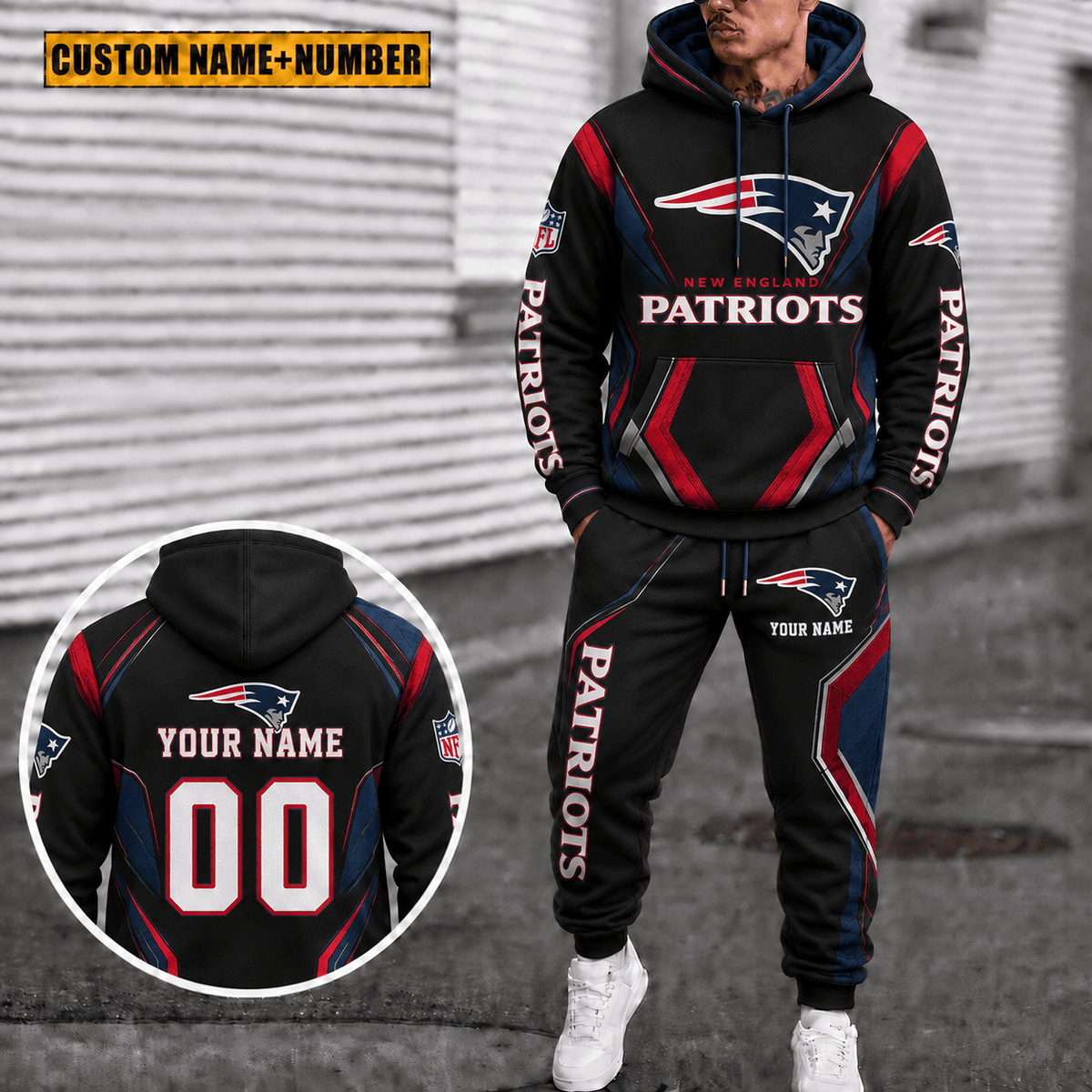 New England Patriots Personalized Combo Hoodie And Sweatpants Gift For Fan VAN44104