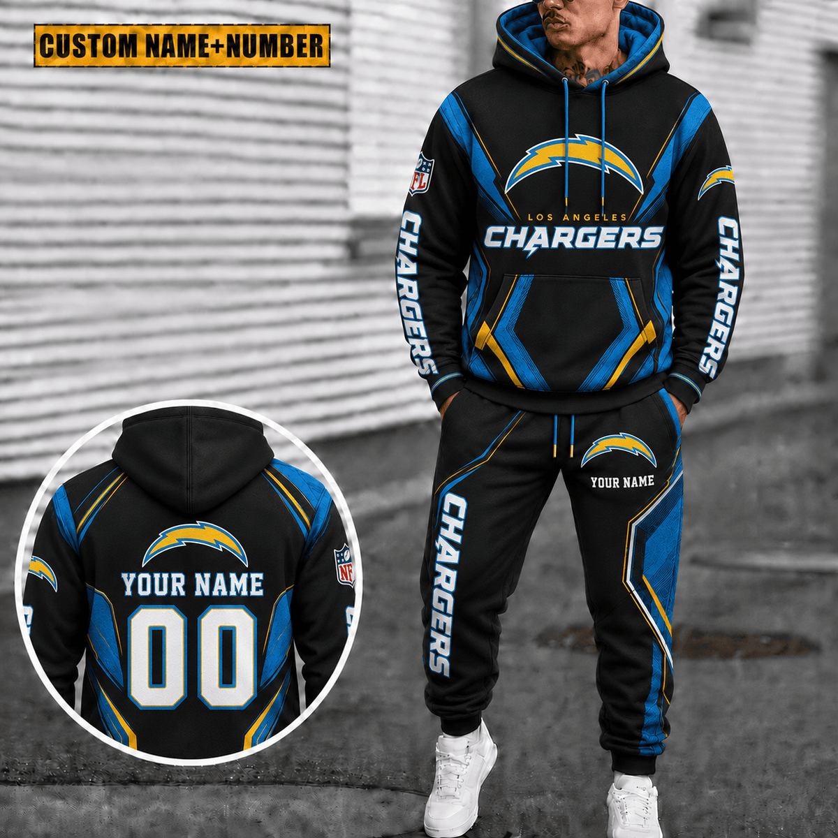 Los Angeles Chargers Personalized Combo Hoodie And Sweatpants Gift For Fan VAN44115