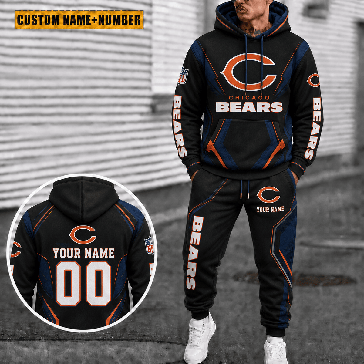 Chicago Bears Personalized Combo Hoodie And Sweatpants Gift For Fan VAN44117