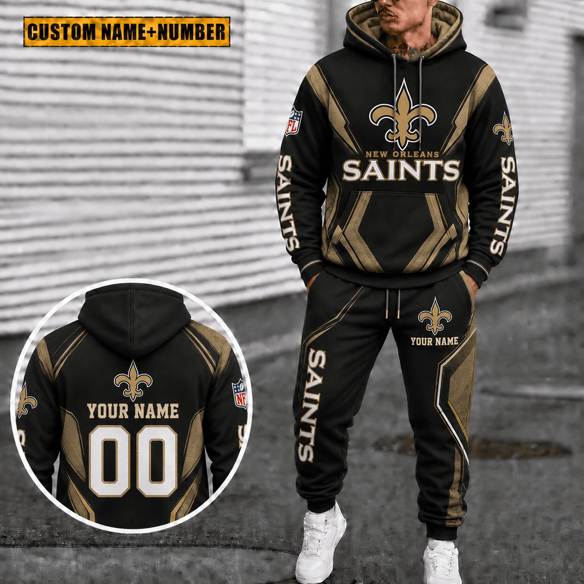 New Orleans Saints Personalized Combo Hoodie And Sweatpants Gift For Fan VAN44130