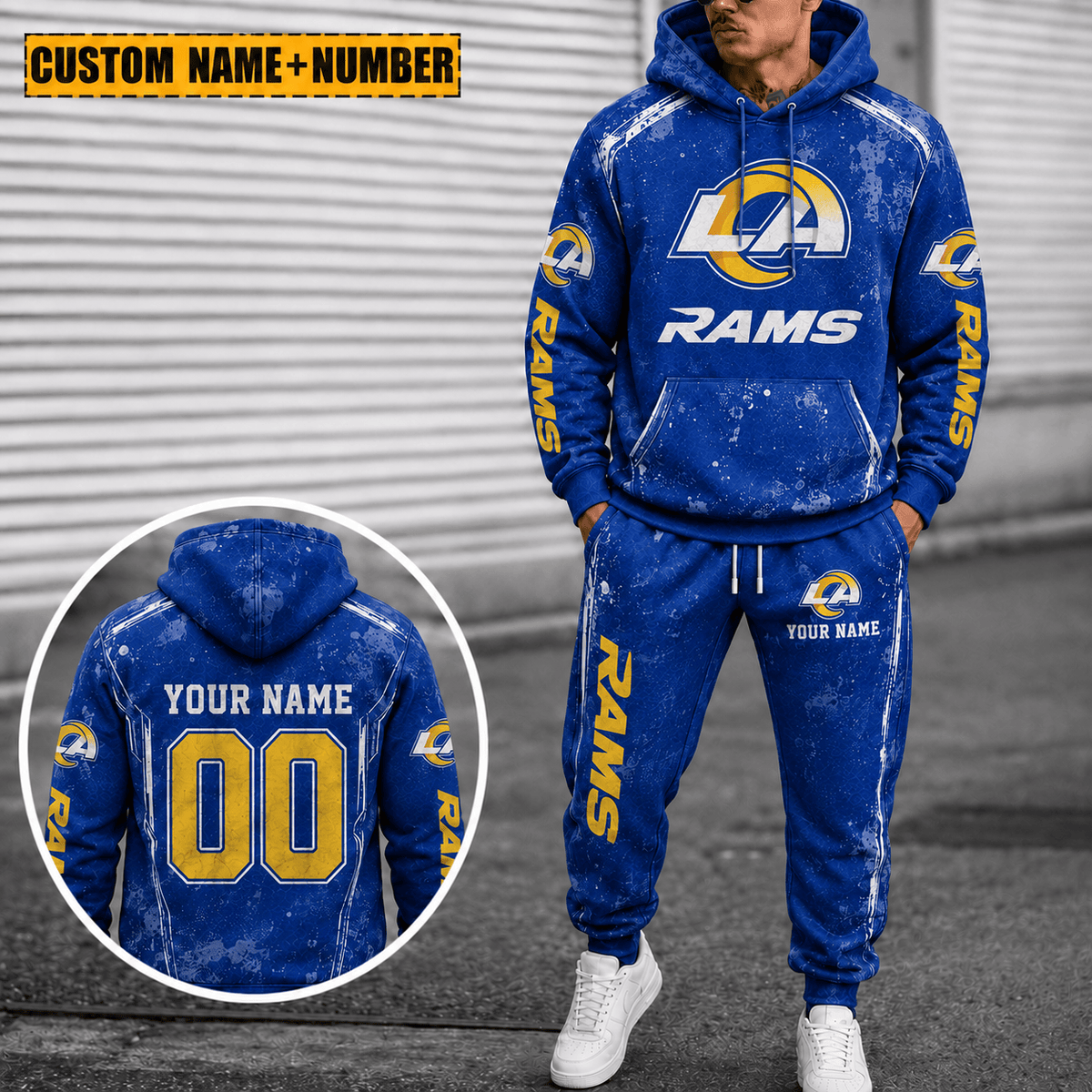 Los Angeles Rams Personalized Combo Hoodie And Sweatpants Gift For Fan VAN77173
