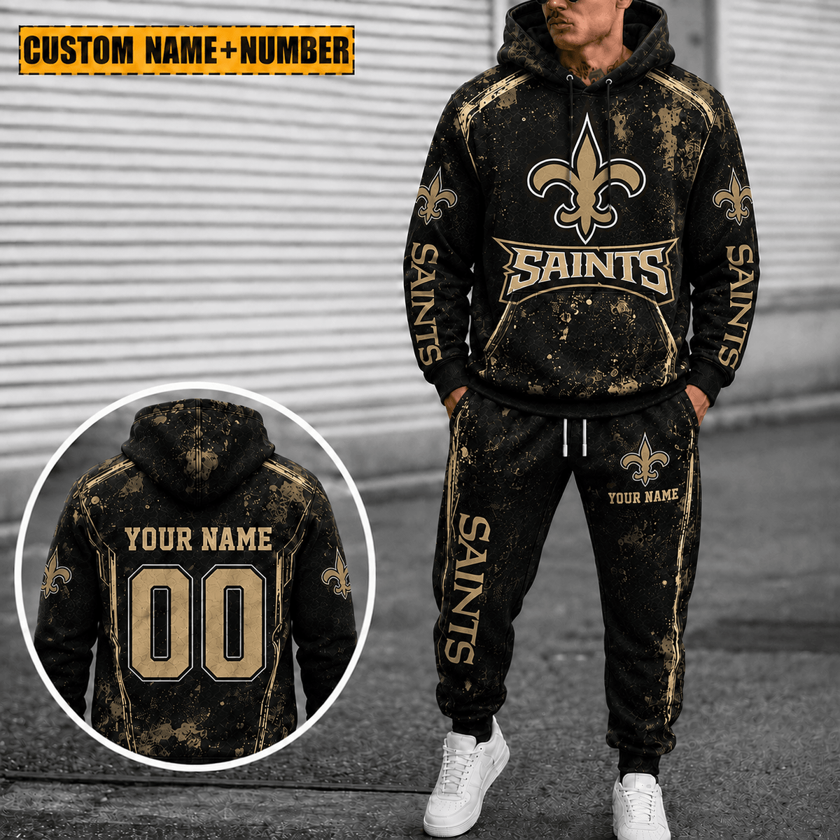 New Orleans Saints Personalized Combo Hoodie And Sweatpants Gift For Fan VAN77179