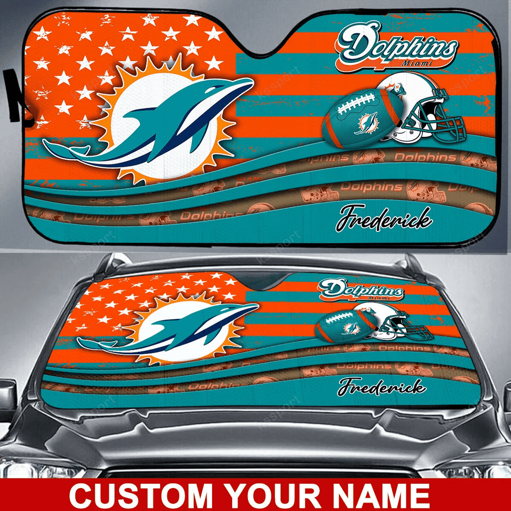Miami Dolphins Personalized Auto Sun Shade BG19