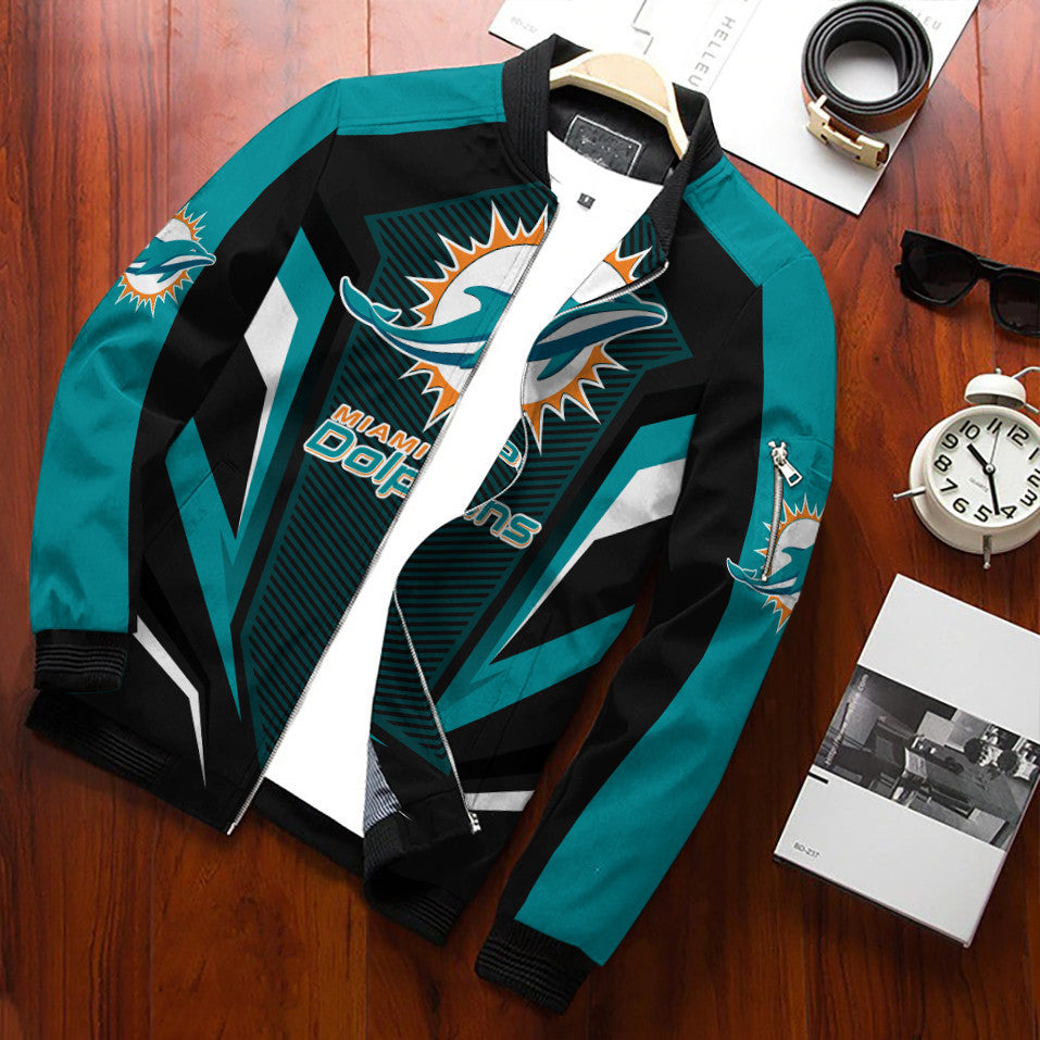 Miami Dolphins Personalized Bomber Jacket BG682