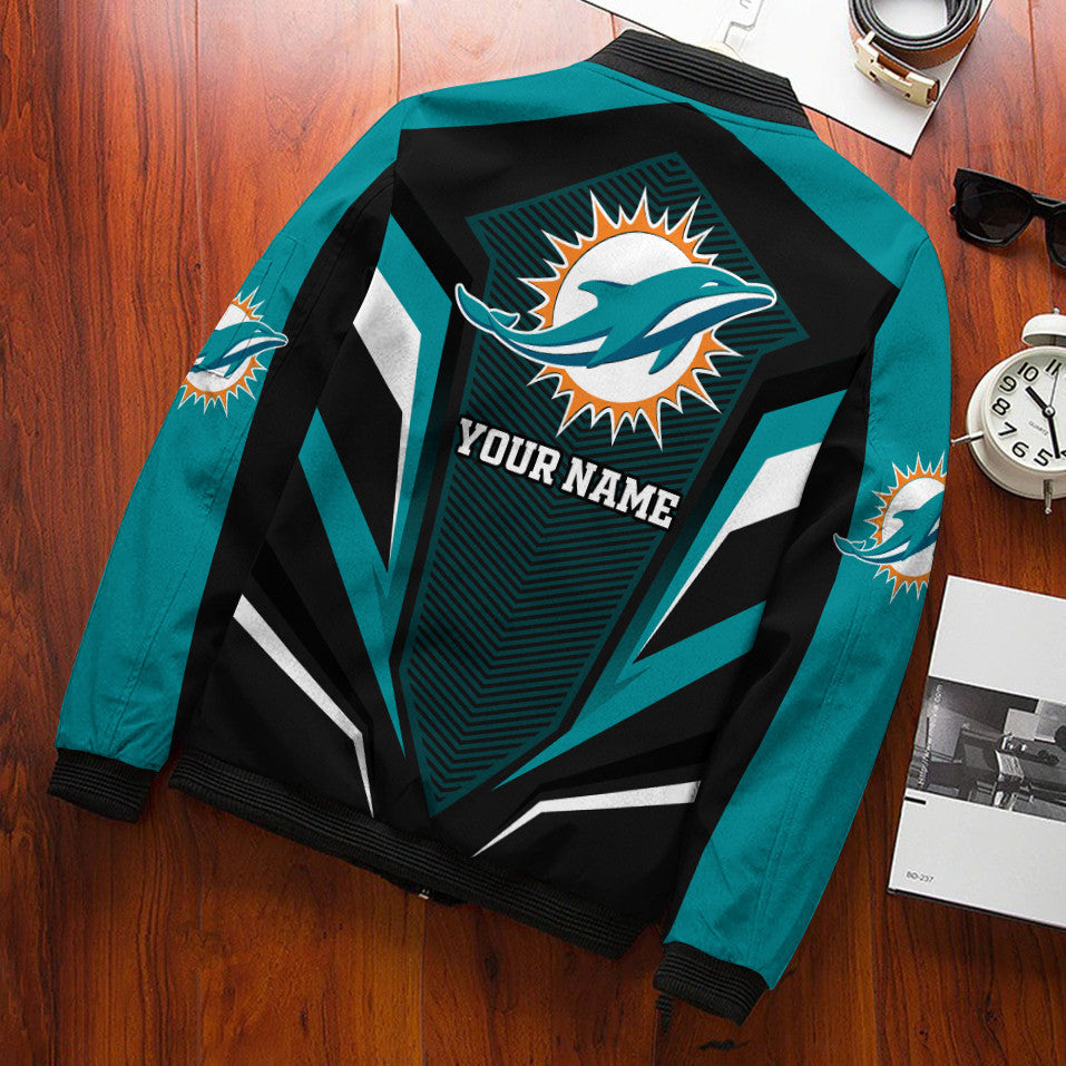 Miami Dolphins Personalized Bomber Jacket BG682