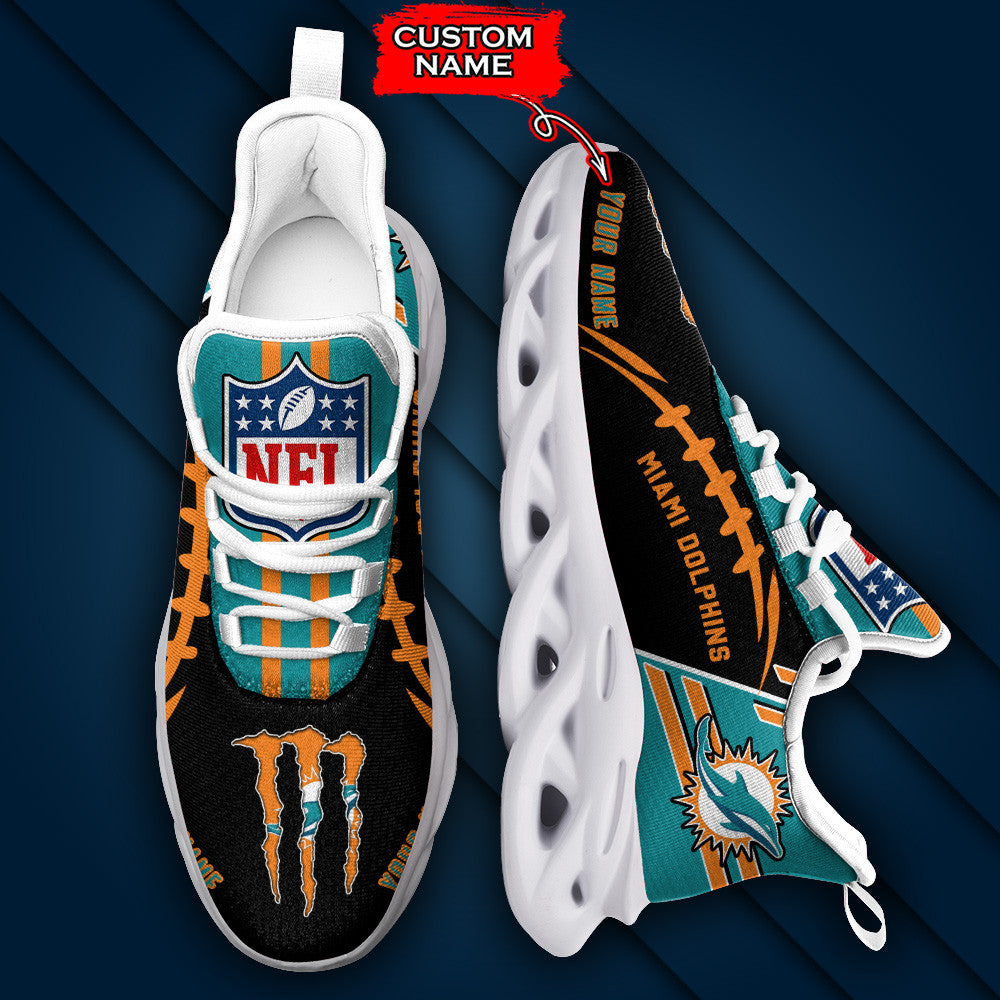 Miami Dolphins Personalized Yezy Running Sneakers SPD738