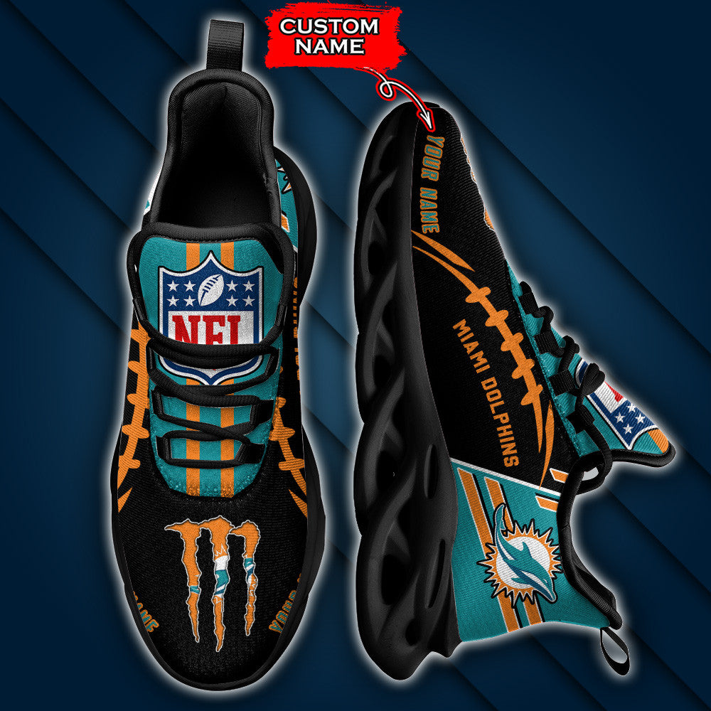 Miami Dolphins Personalized Yezy Running Sneakers SPD738