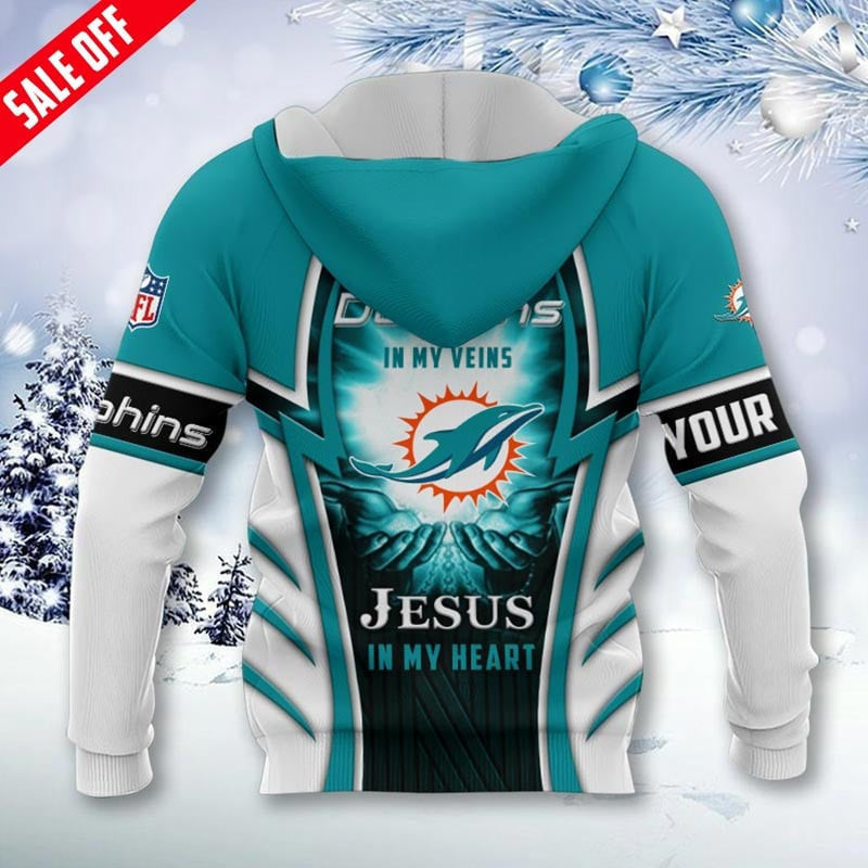 NFL Miami Dolphins (Your Name) Zip Hoodie 3D Nicegift 3ZHZ1F6