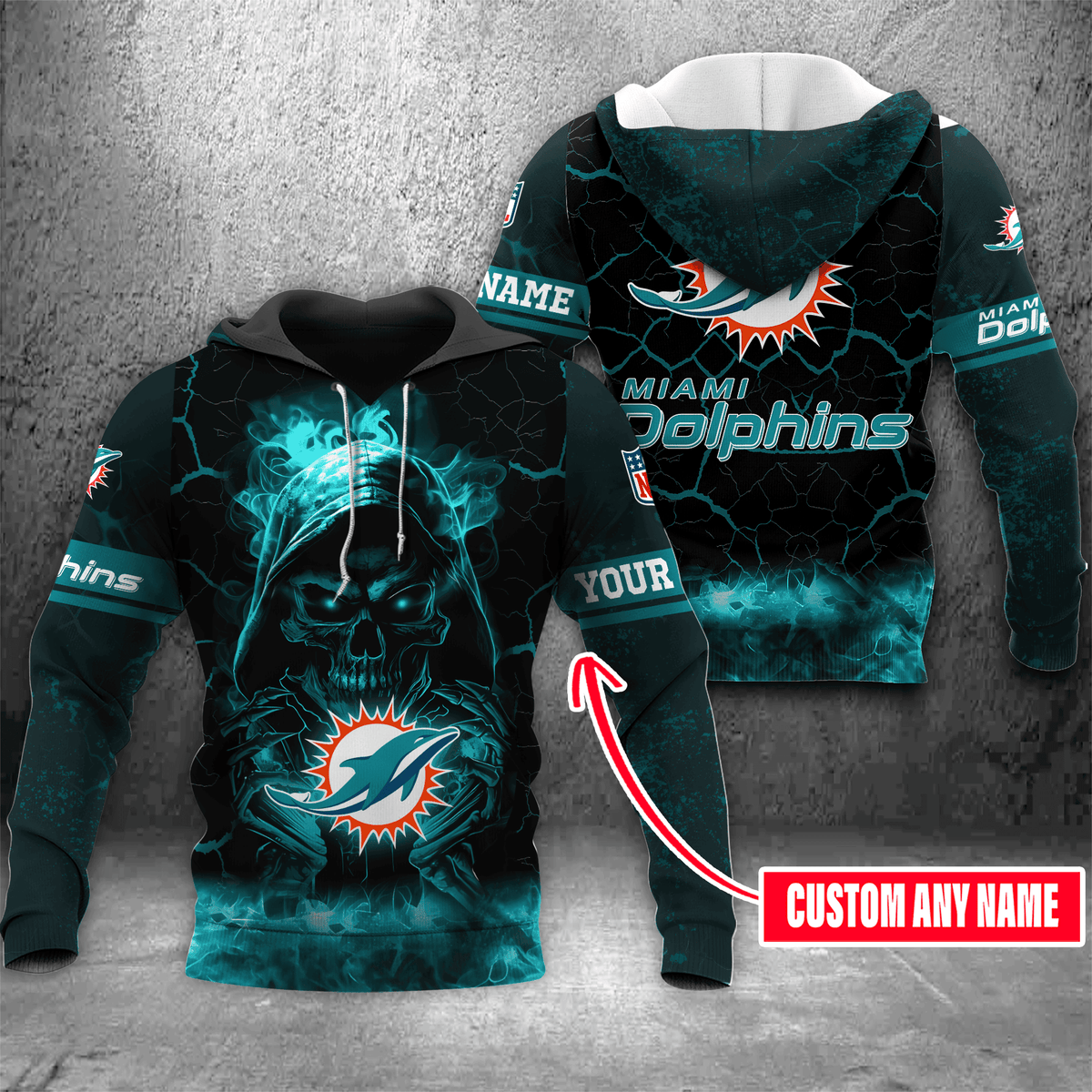 NFL Miami Dolphins (Your Name) Hoodie 3D Nicegift 3HOZ1G0