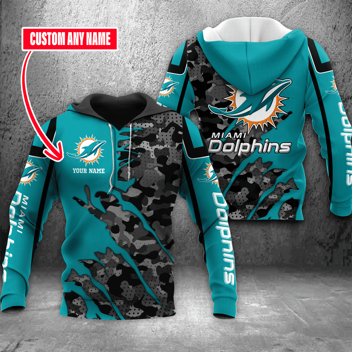 NFL Miami Dolphins (Your Name) Hoodie 3D Nicegift 3HOC0G8