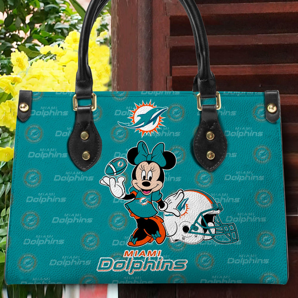 Miami Dolphins Personalized Leather Hand Bag BB390