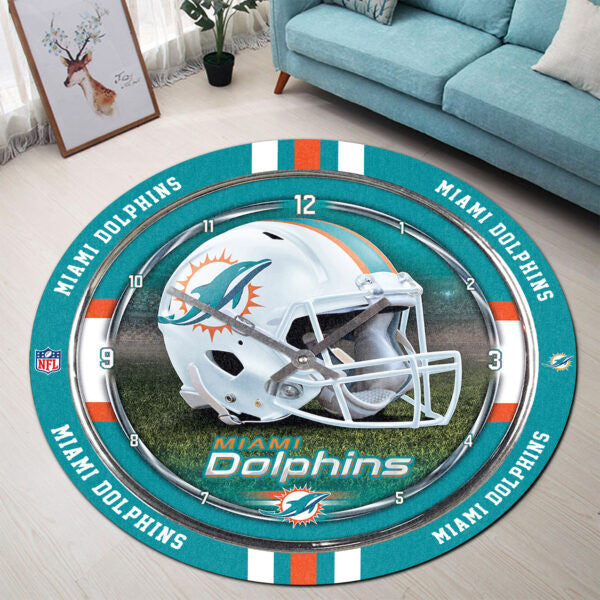 Miami Dolphins Personalized Round Rug 98RRUG224