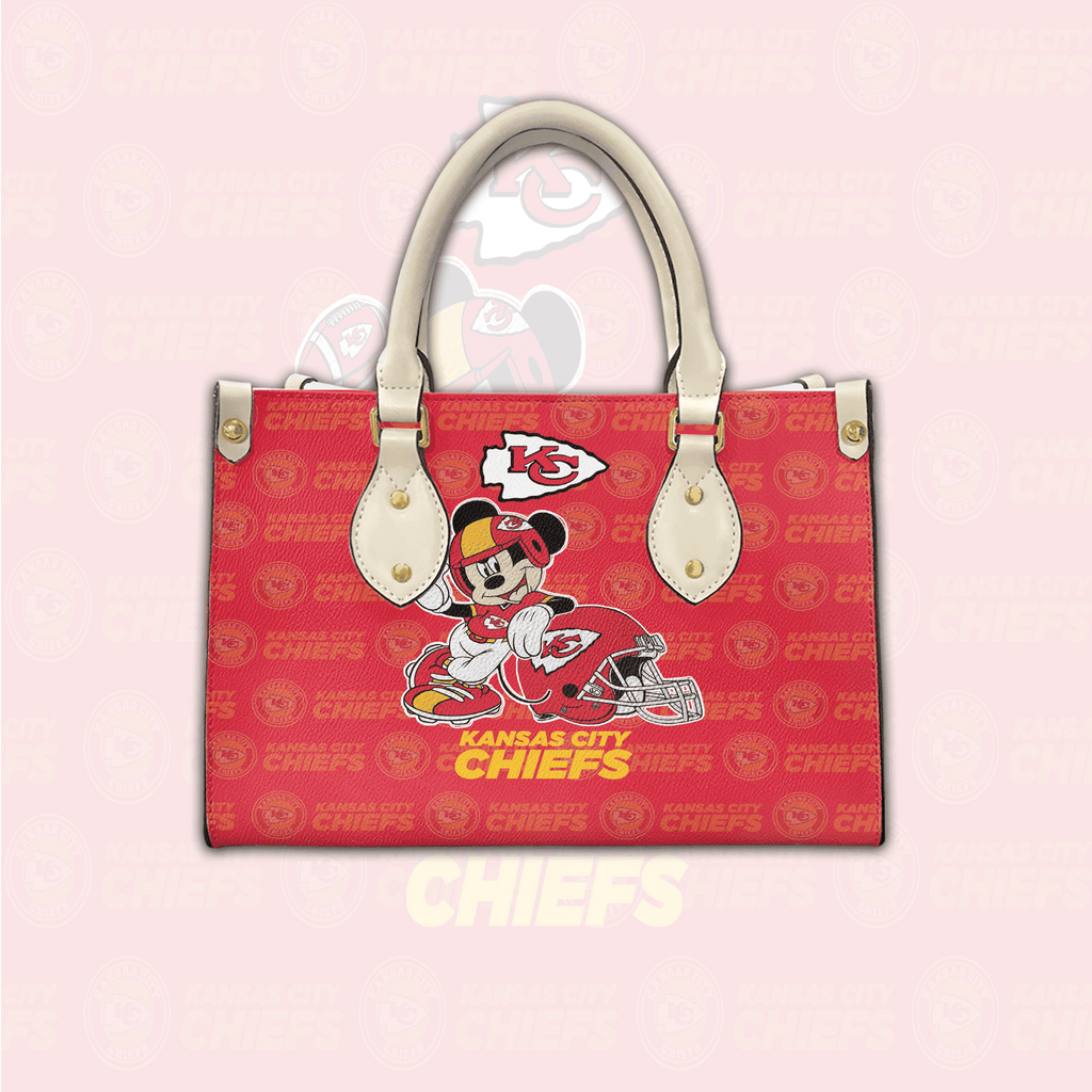 NFL Kansas City Chiefs Mickey Mouse (Your Name) Women 3D Small Handbag Nicegift WSHA7O1