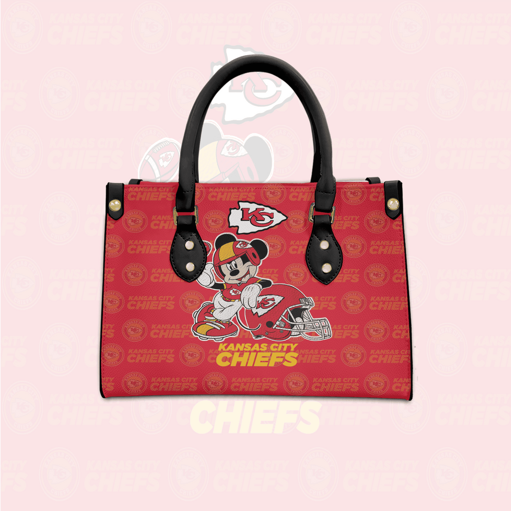NFL Kansas City Chiefs Mickey Mouse (Your Name) Women 3D Small Handbag Nicegift WSHA7O1